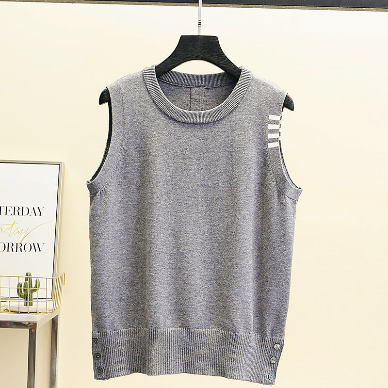 Harajuku Lil Button Stripe Sweater Vest