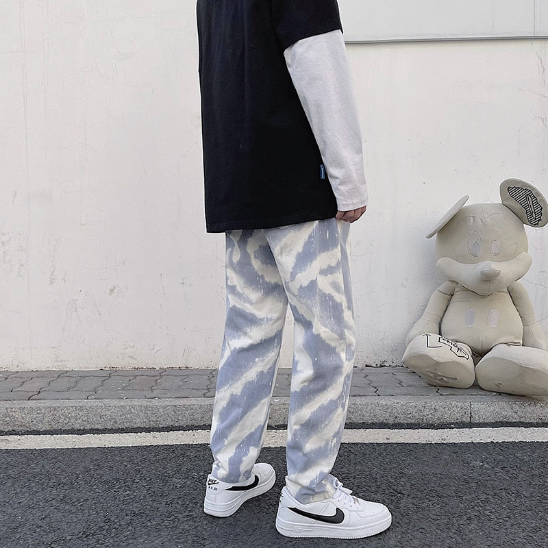 Tie-Dye Printed Denim Baggy Jeans