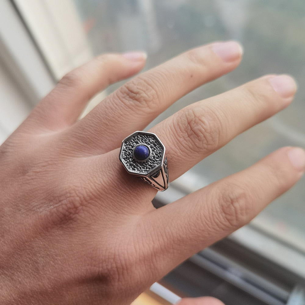 Natural Lapis Lazuli Stone Vampire Rings