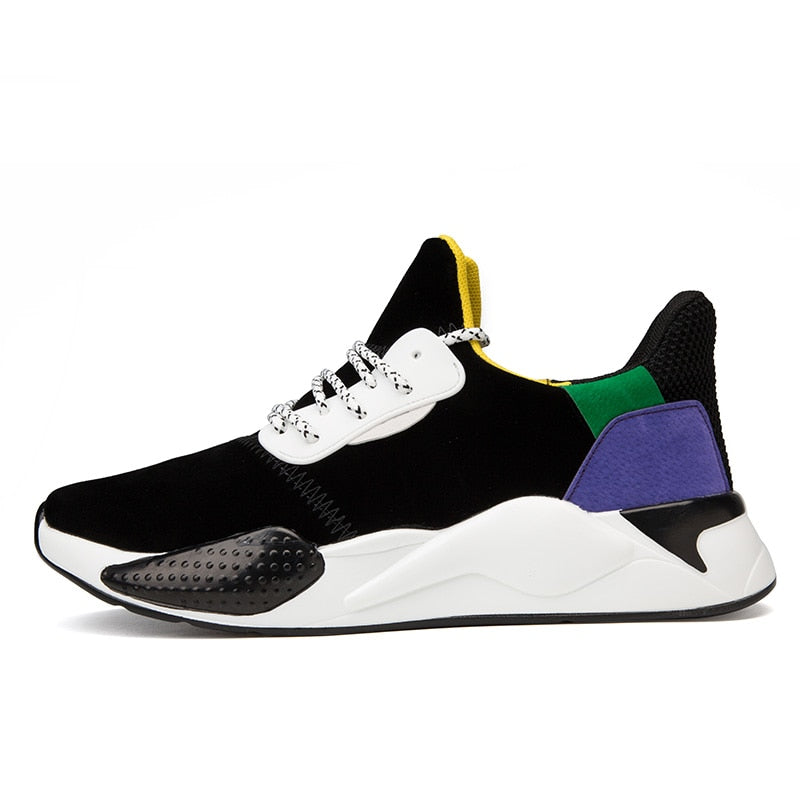 Casual Breathable PU Leather Mix Colors Men Sneakers