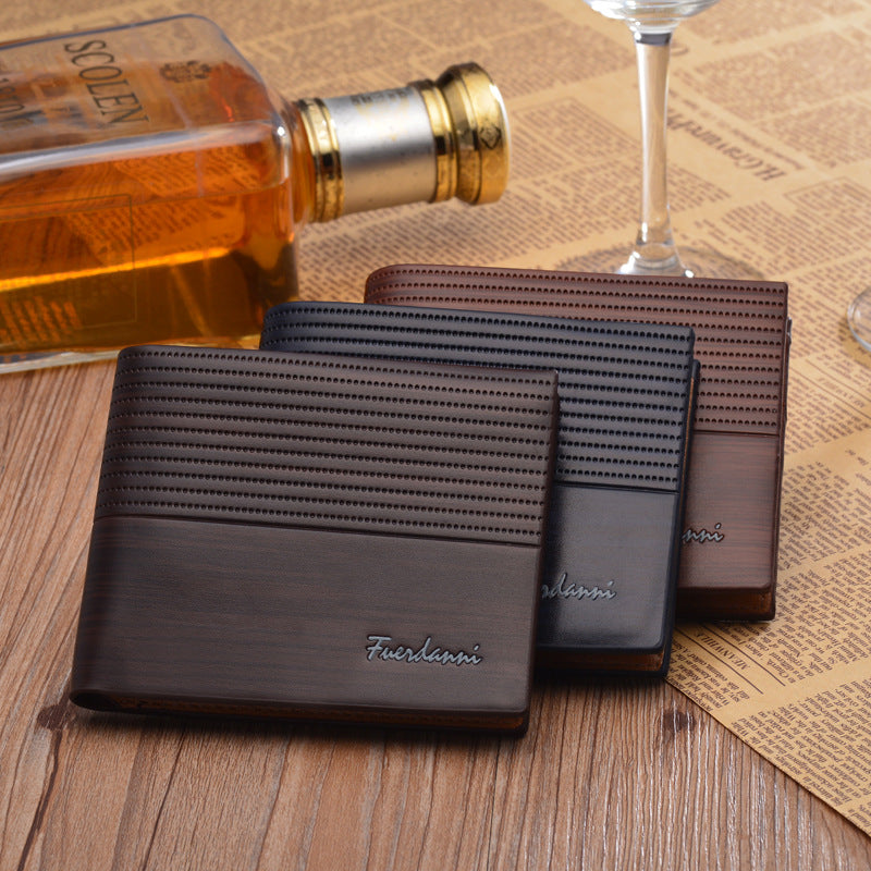 Straight Horizontal Quilt Details Men Wallet