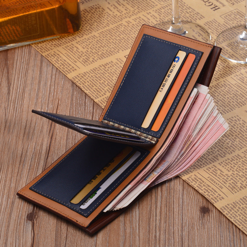 Straight Horizontal Quilt Details Men Wallet