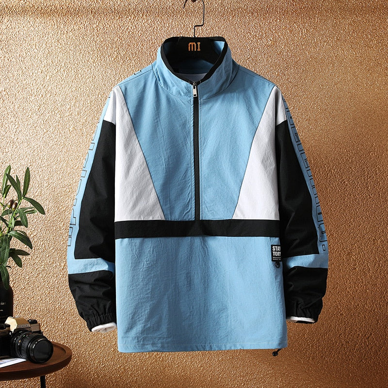 Mandarin Collar Sporty Set Jacket and Pant