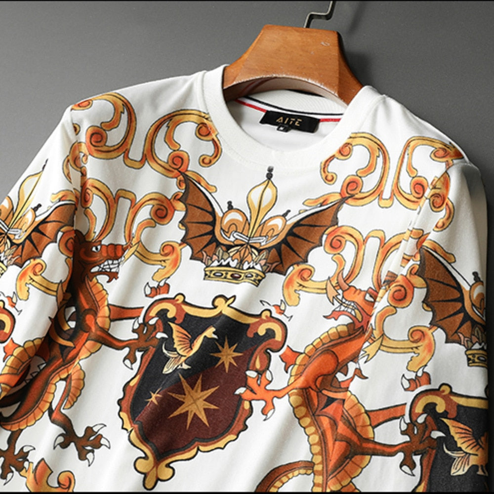 Gold Palace Printed White Sweatshirt