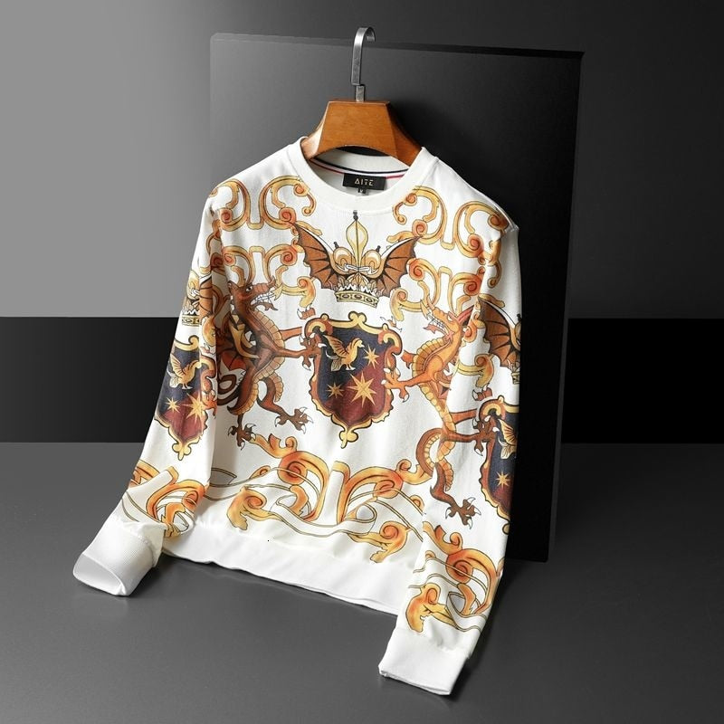 Gold Palace Printed White Sweatshirt