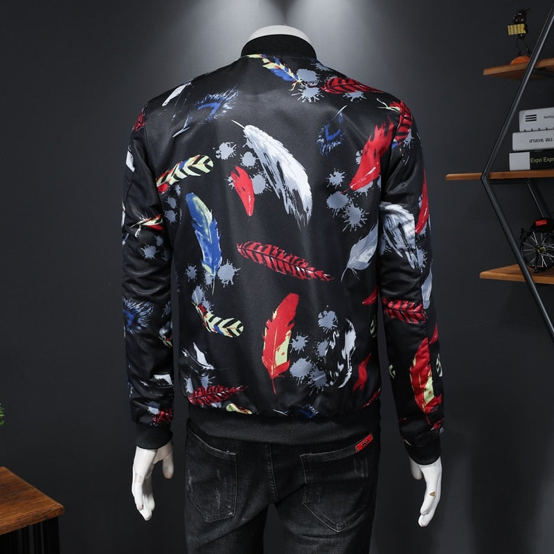 Colorful Feather Printed Jacket