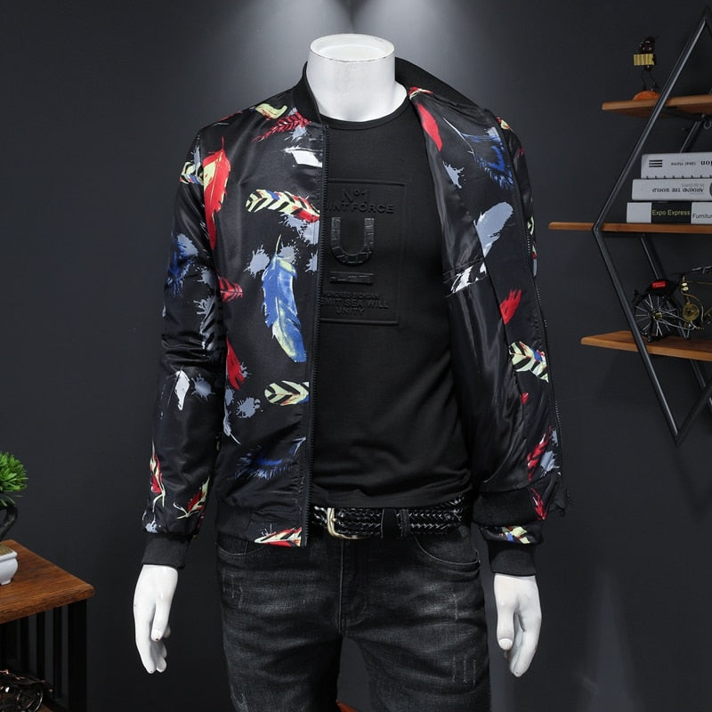 Colorful Feather Printed Jacket