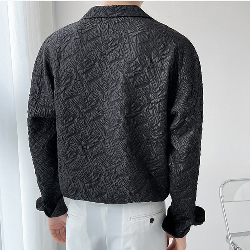 Notch Lapel Loose Long Sleeve Shirt