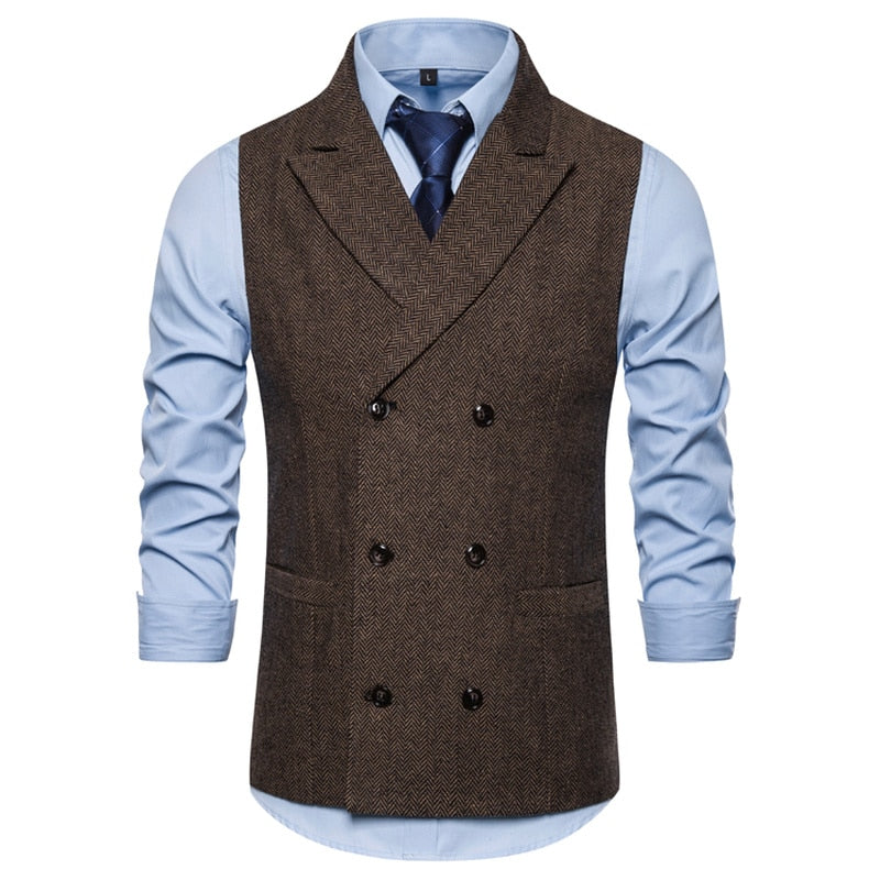 Six Buttons Double Breasted Classic Vest