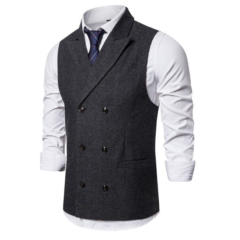 Six Buttons Double Breasted Classic Vest