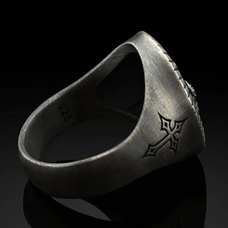 Vintage Retro Silver Christian God Rings