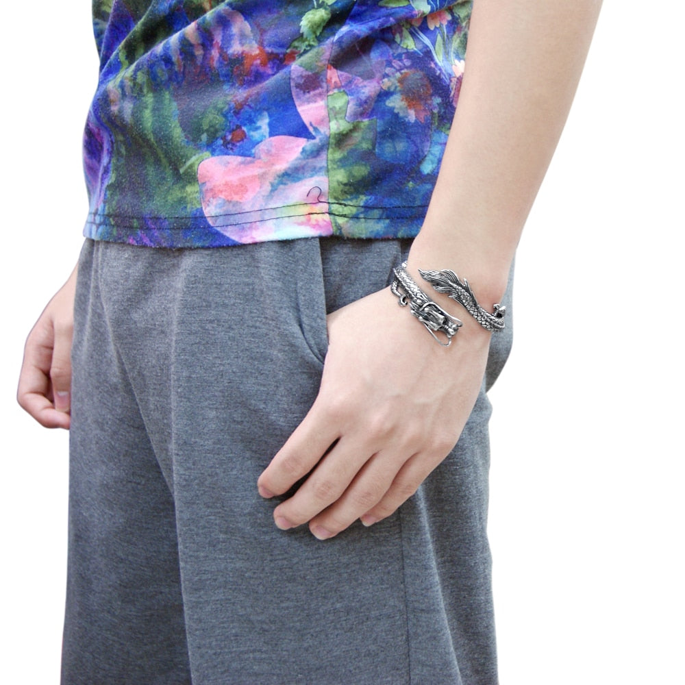 Vintage Winding Dragon Cuff Bracelet