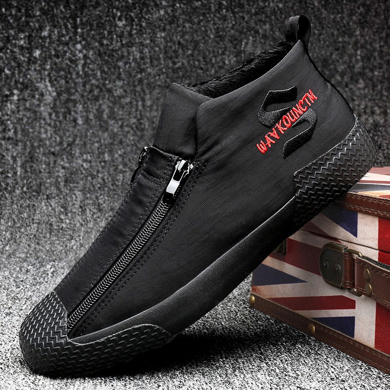 Warm Winter Fashion Fur Zipper Men Boots