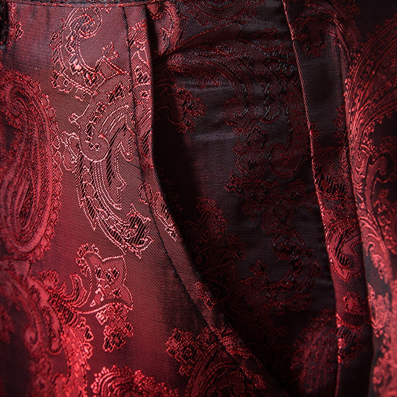 Glossy Paisley Neat Slim Style Men Trouser