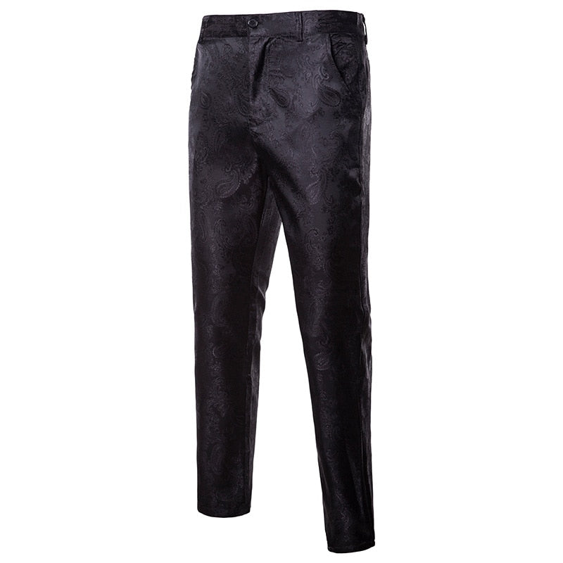 Glossy Paisley Neat Slim Style Men Trouser