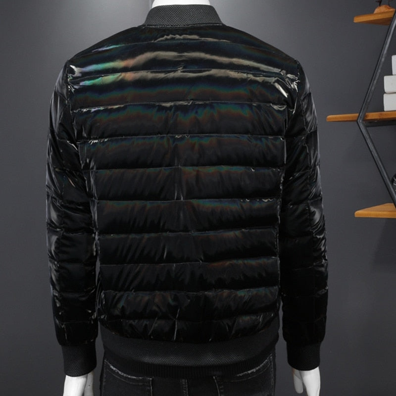 Solid Black Badge Patchwork Parka