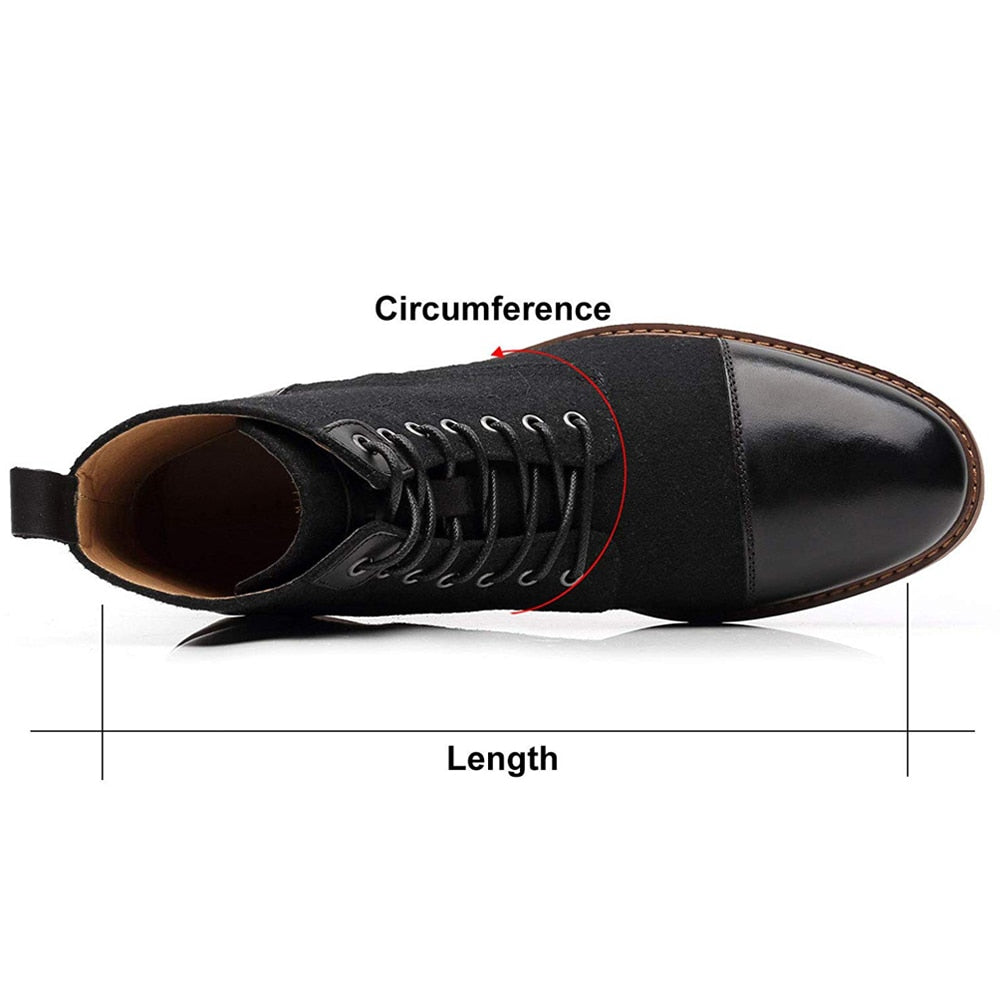 Suede Faux-Leather Ankle Balmoral Boots