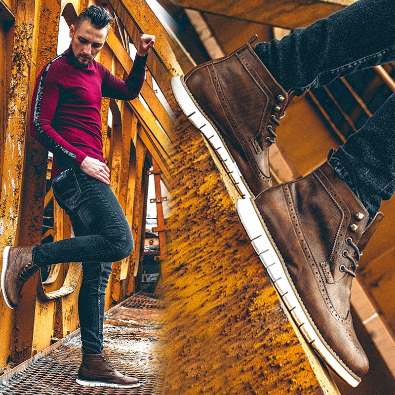 Brogue Blucher Ankle Boots