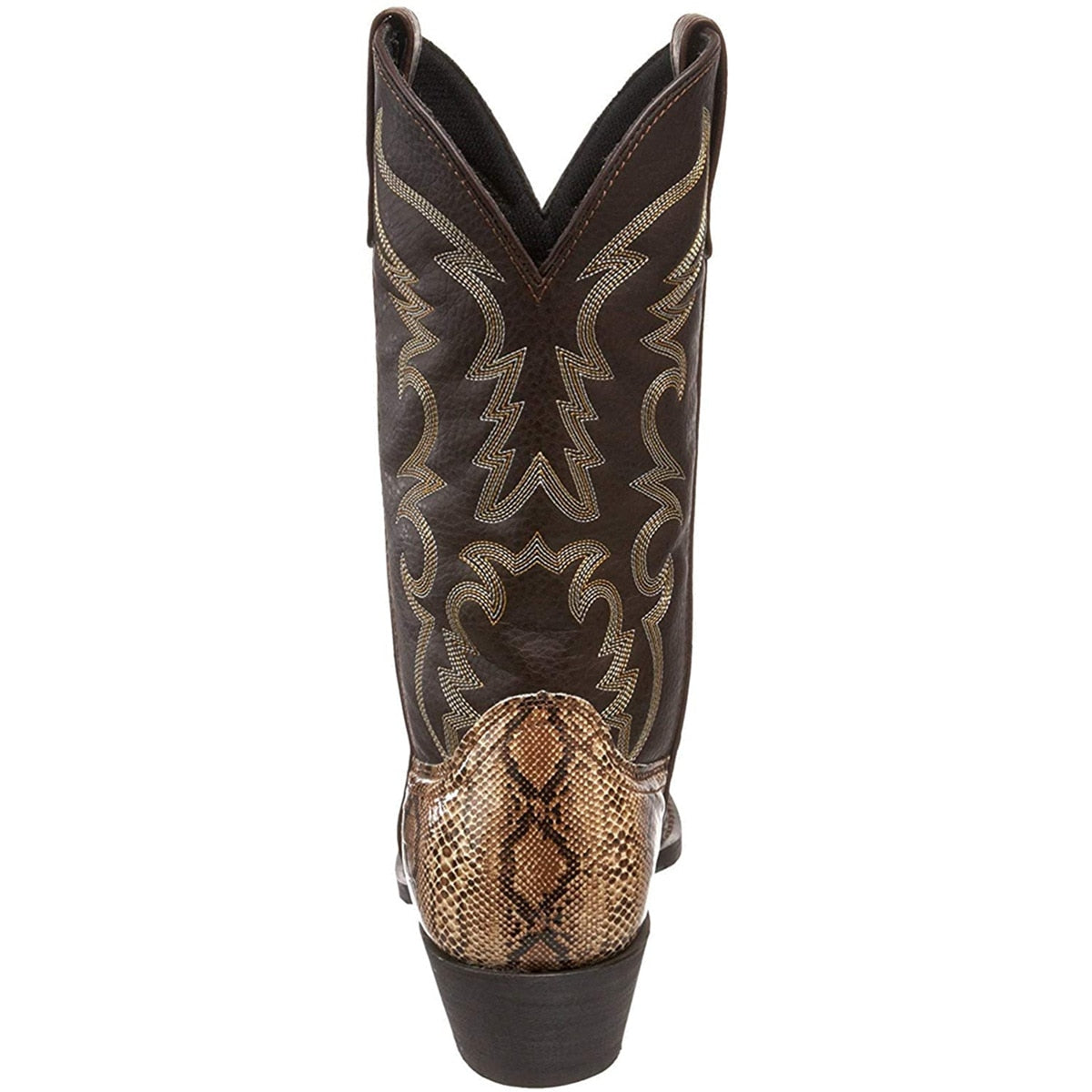 Embroidered Snake Printed Mid-Calf Boots