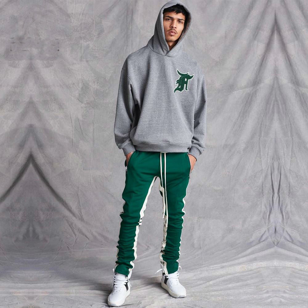 Bottom Zipper Detail Men Side Stripe Jogger Pants - FanFreakz