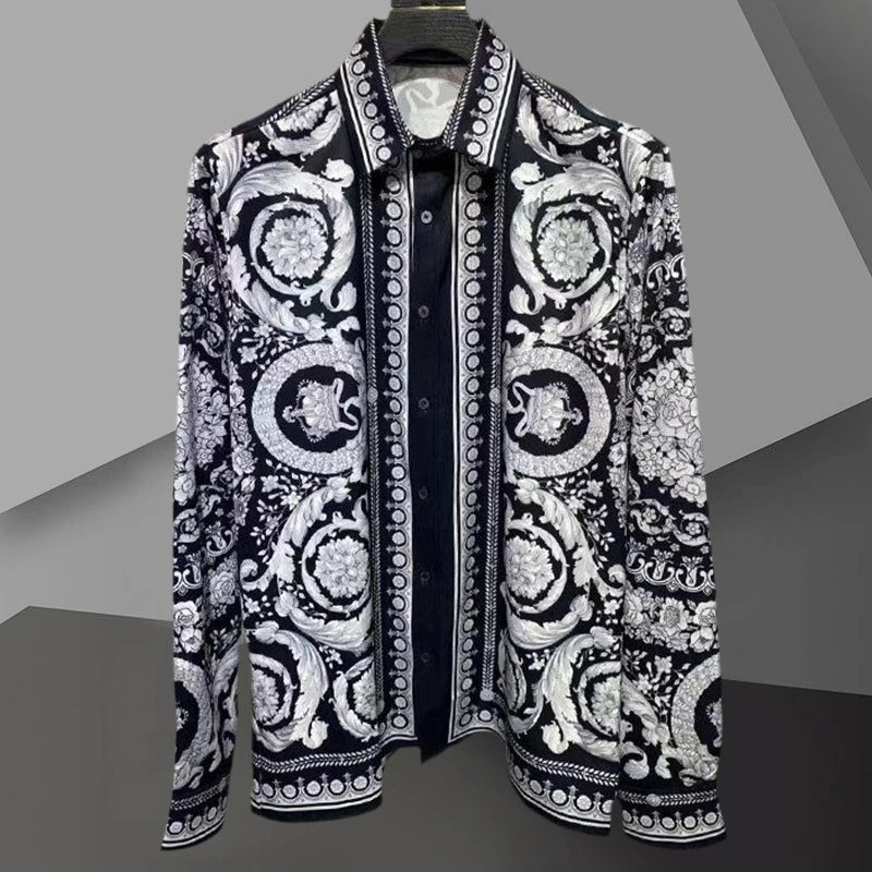 Vintage Black White Long Sleeve Shirt