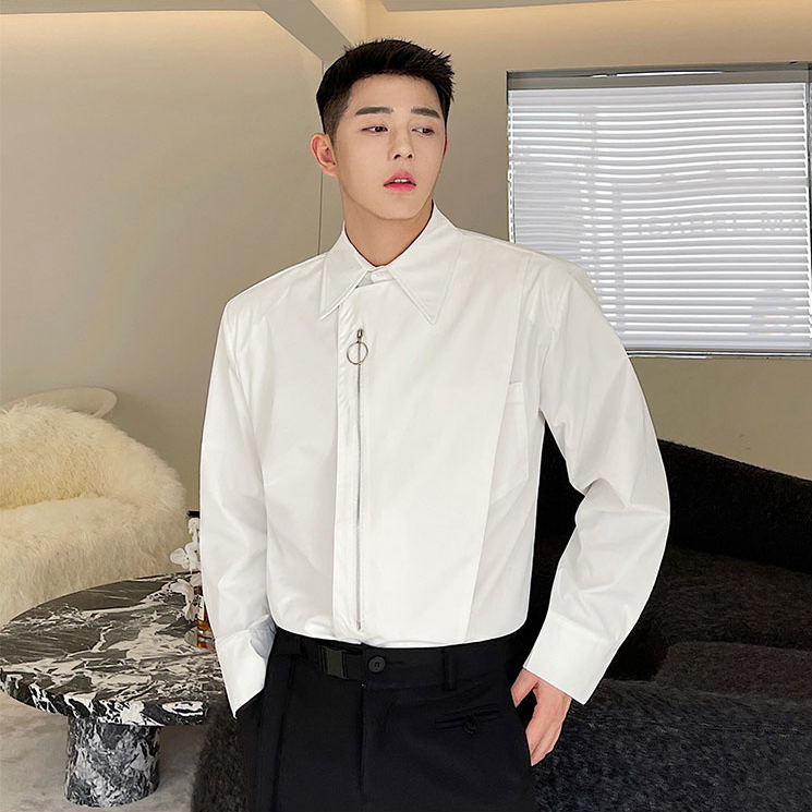 O-Ring Zipper Long Sleeve Shirt