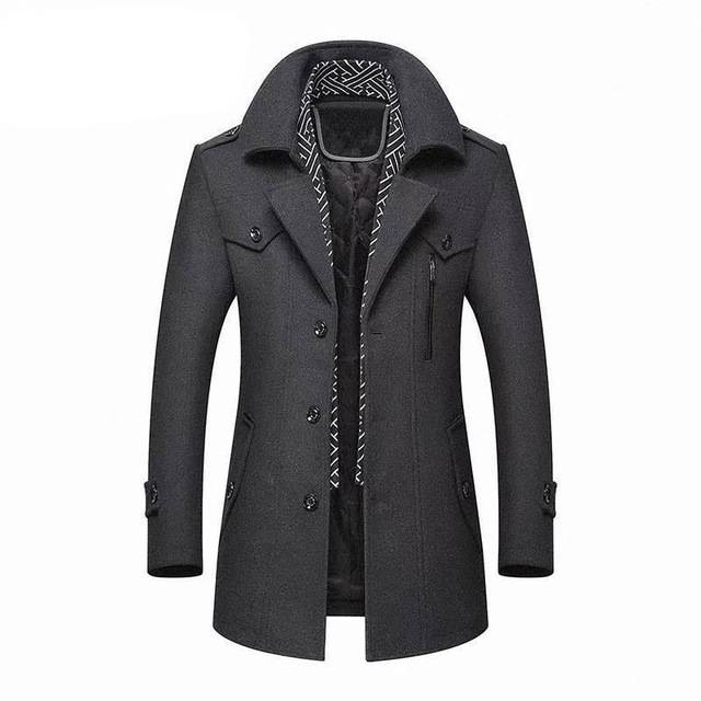 Plait Lined Inner Collar Coat Jacket