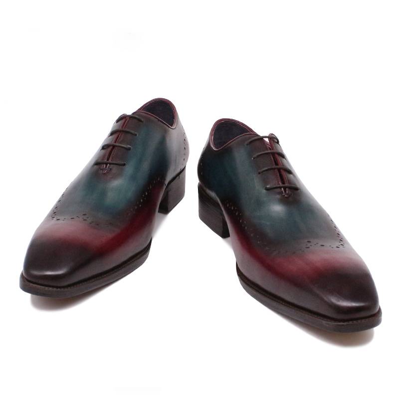 Mix Colors Gradient Pointed Toe Dress Leather Men Shoes