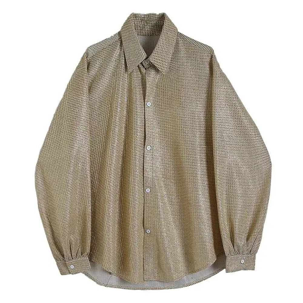 Shiny Bright Silk Woven Shirt