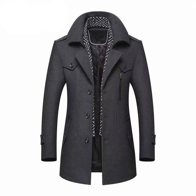 Plait Lined Inner Collar Coat Jacket