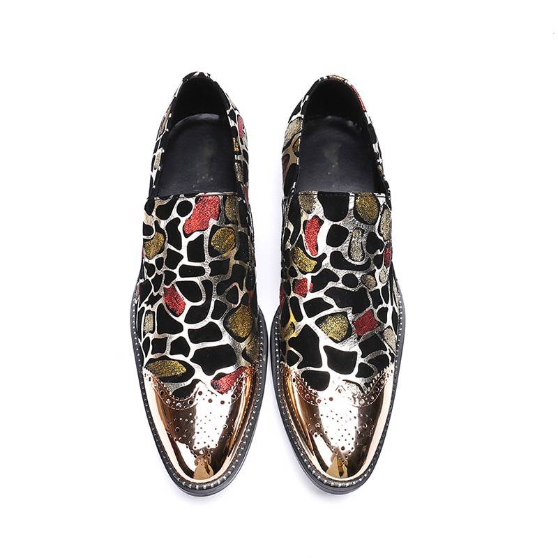 Glow Pointed Toe with Spots Glitter Design Men Fancy Shoes