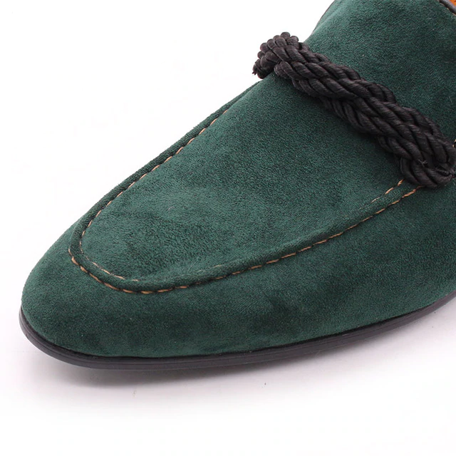 Braid Accent Suede Men Genuine Leather Loafers