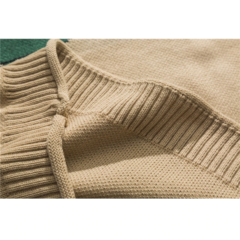 Cute Dinosaur Embroidery Men Thick Oversize Sweater