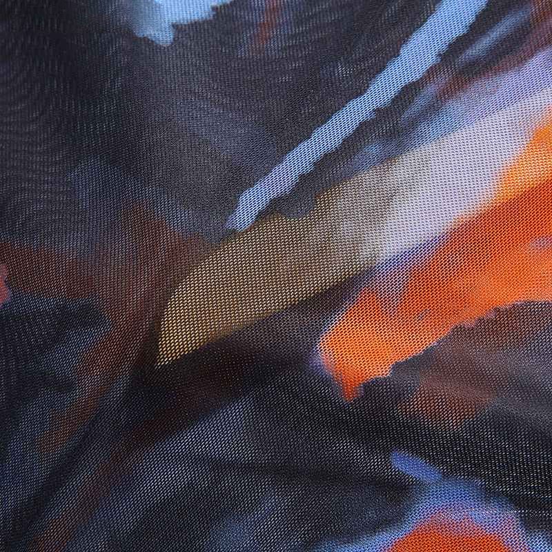 Purple Abstract Sheer T-Shirt