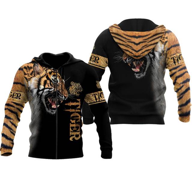 Realistic Tiger Animation Printed Jacket