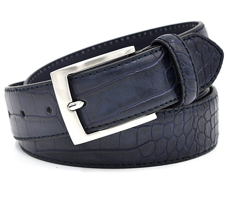 Crocodile Pattern With Faux Split Leather Men Belt