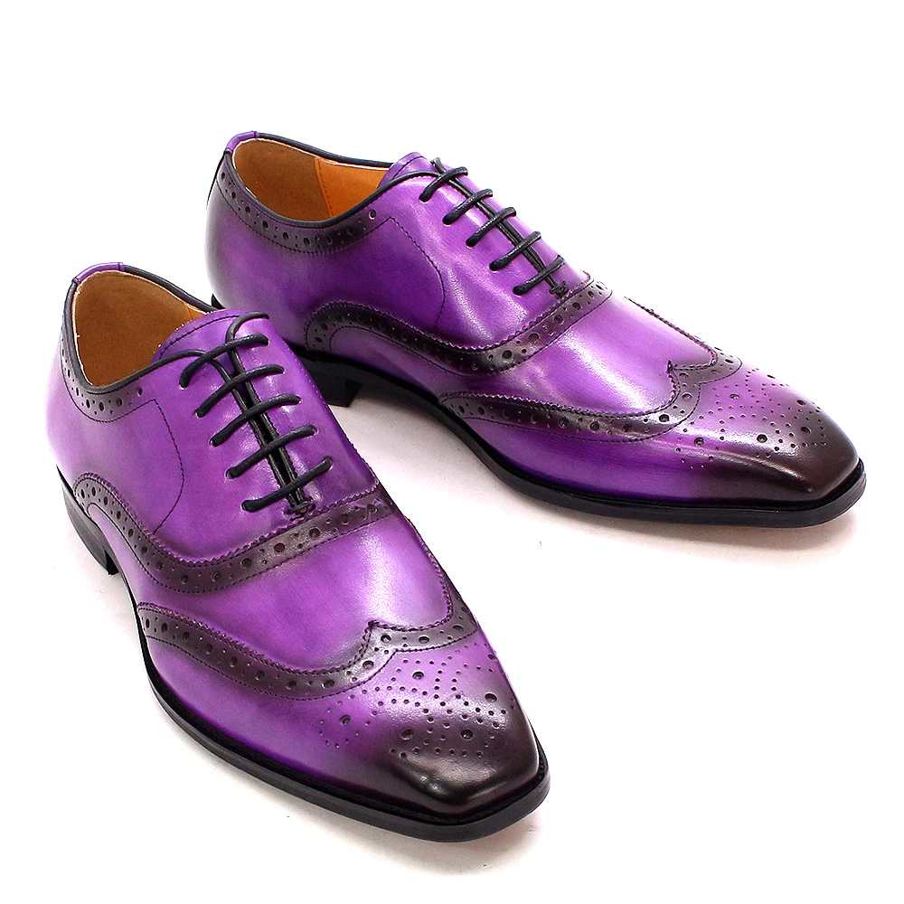 Traditional Handmade Wingtip Leather Brogue Shoes