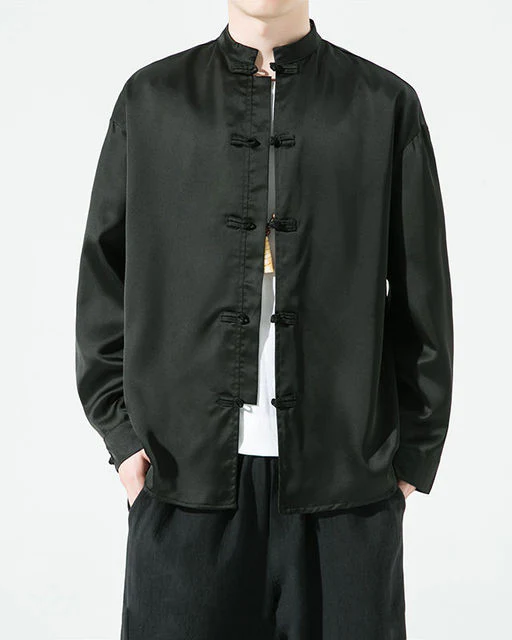 Retro Chinese Solid Men's Shirt