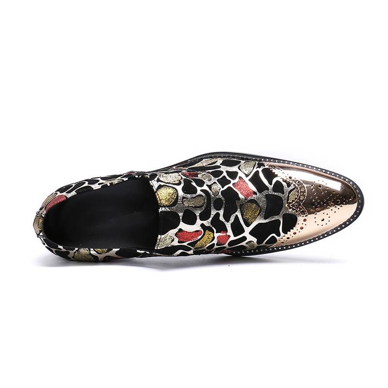 Glow Pointed Toe with Spots Glitter Design Men Fancy Shoes