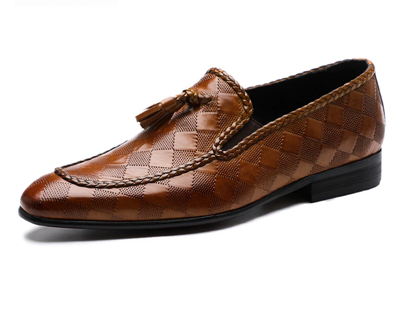 Formal Dress Style Bullock Tassel Genuine Leather Men Shoes