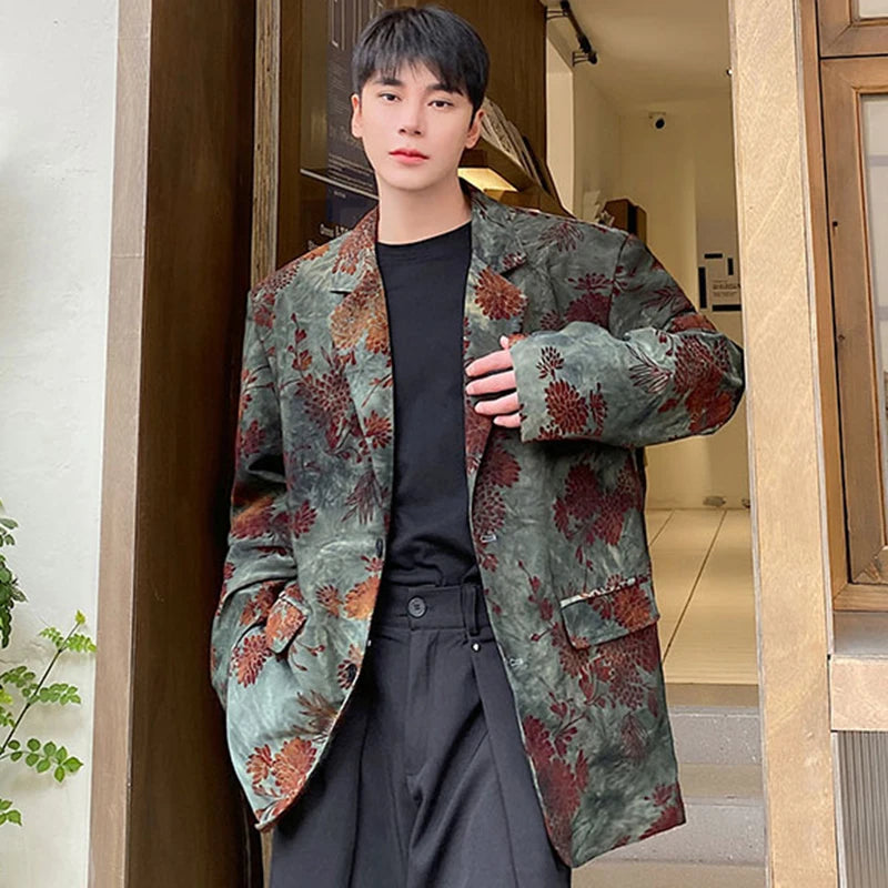 Chic Jacquard Shoulder Design Blazer