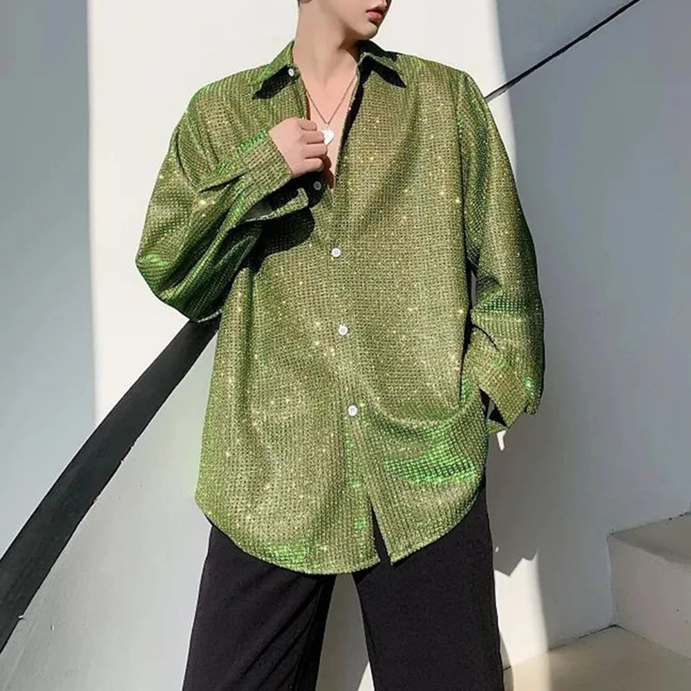 Shiny Bright Silk Woven Shirt
