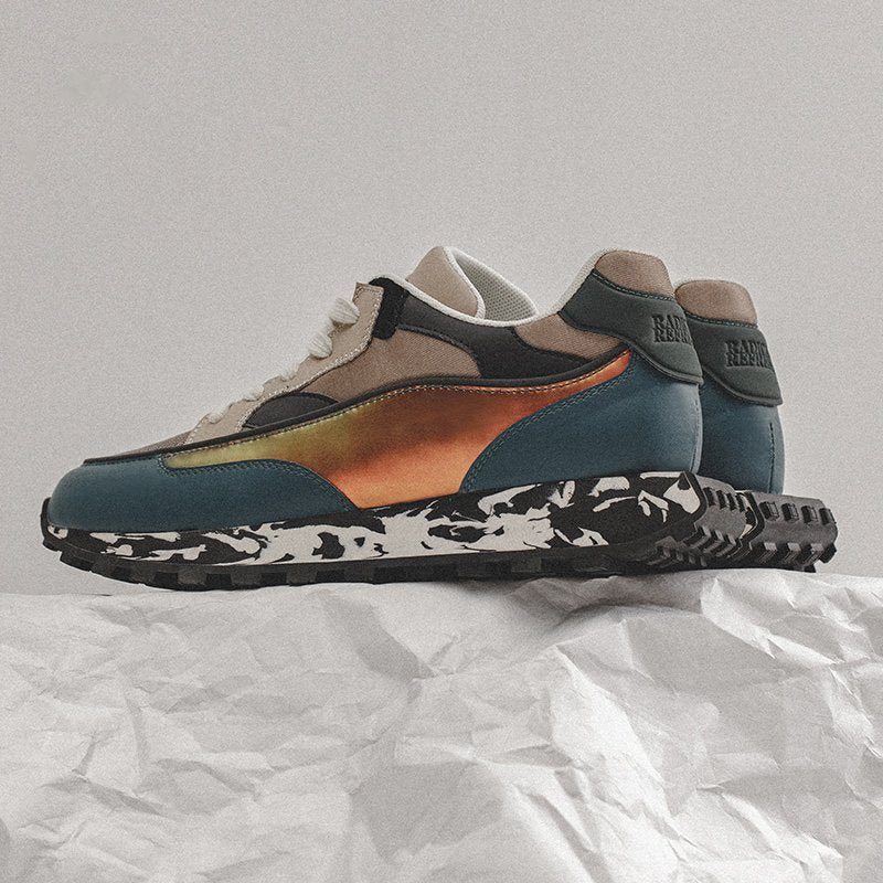 Sunset Blue Marble Style Low-Top Sneakers