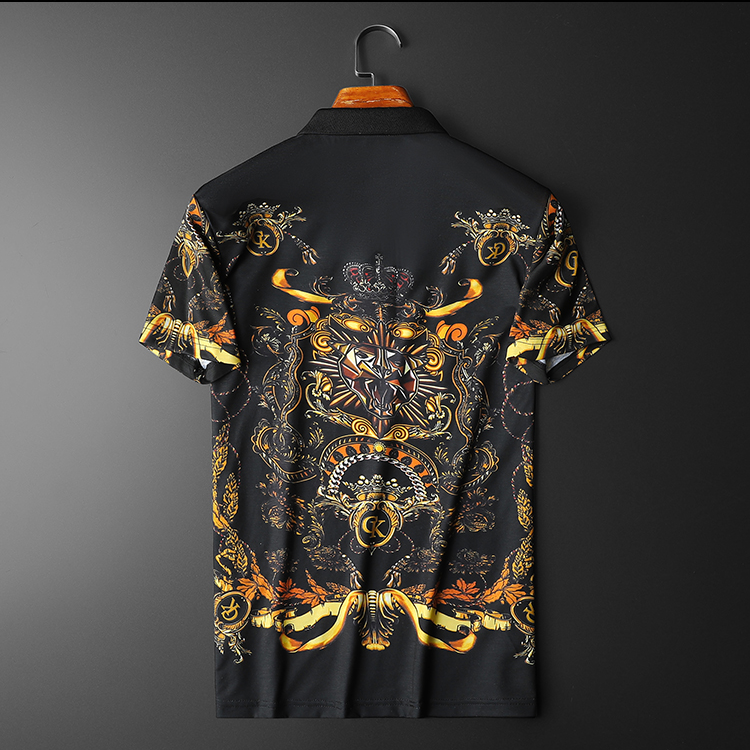 Full Floral Royal Emblem Printed Polo Shirt