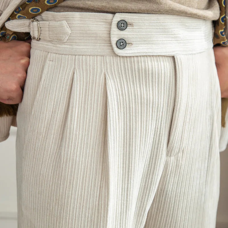 Vertical Stripes Corduroy Trousers