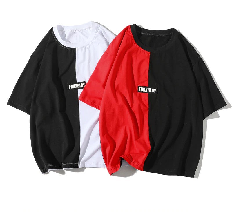 Casual O Neck Hip Hop Style Color Stiching Men T-Shirt - FanFreakz