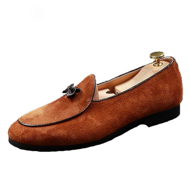 Pointed Toe with Butterfly Bowknot Detail Men Loafers Shoes