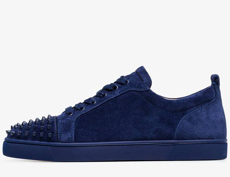 Suede Luxury Toe Spikes Lace Up Men Platform Sneakers