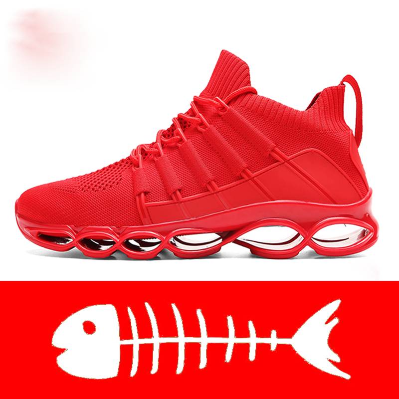 Wave Sole Breathable Men Running Sneaker