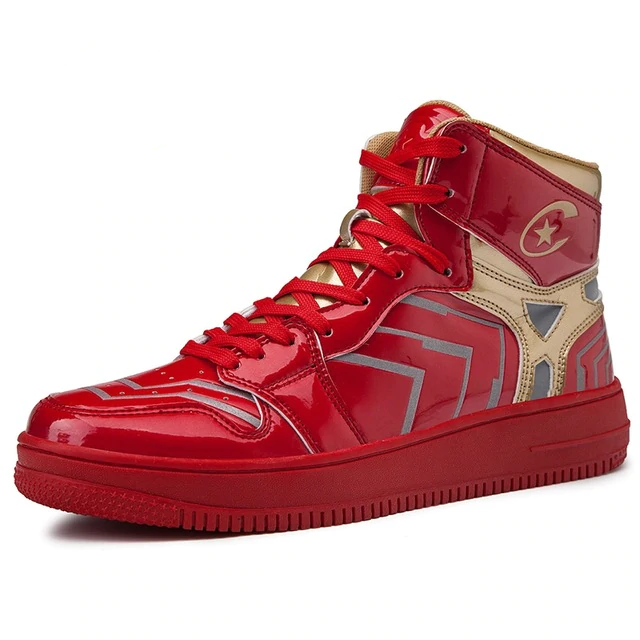 High Top Multicolor Reflective Stripes Men Sneakers